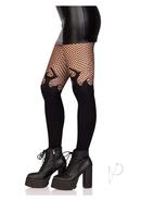 Opaque Flame Tight Fishnet Top Os Black