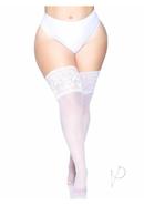 Lycra Stay Thigh High Lace Top Ps White