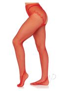French Crotch Fishnet Tight Heart Os Red